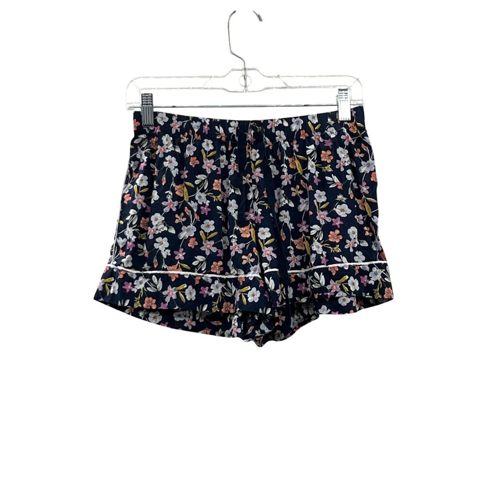 Victorias Secret Pajama Shorts Set Womens S Blue Floral Cotton Blend Used - Picture 4 of 16